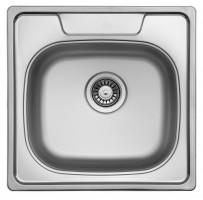 StrongSinks S1 Drez Tyne, leštený nerez 506x506, horná montáž