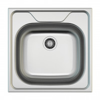 StrongSinks Drez leštený nerez 480x480, horná montáž