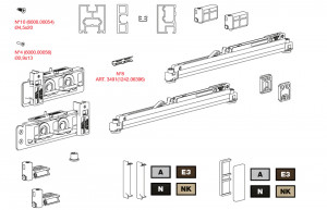 TERNO Diva Fluid Frame sada pre rámové dvere 80kg 1200/2600, 2x tlmič strieborná