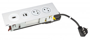 K- LEGRAND Disq´In 2x 230V + 1x USB A/C, HDMI, biela/biela