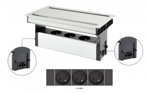 VersaFlap dual 2.0, 3x230V,eloxovaný hliník