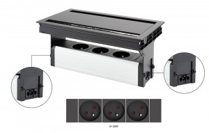 VersaFlap dual 2.0,3x230V,čierna mat