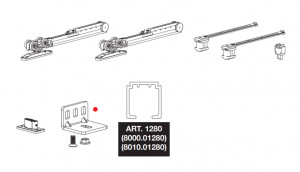 TERNO Step sada kování pro posuvné dveře 30-80kg,2x tlumič,lišta 2000mm,příchyty