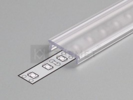 StrongLumio krycia lišta F k LED profilu naklapávacia priesvitná 2000mm
