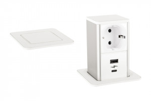 StrongPower PowerUp zásuvka, 1x230V, USB A/C nabíjacia , biela , Schuko