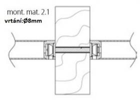 TWIN Madlo MONT.MAT 2.1 drevo, plast, kov párová montáž  TS 40-55 mm