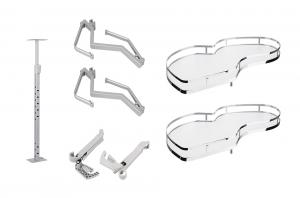 StrongWire rohové police, Classic, s tlmením, 450mm, ľavá, biela/chróm