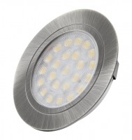LED bodovka Oval nerez broušený teplá bílá