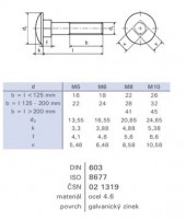 SKRUTKA VRATOVÁ M10X70 DIN 603 ZB