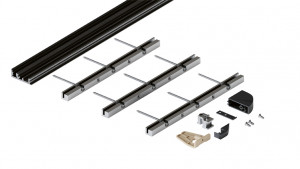 HAWA 31516 Folding Concepta III 20/25 sada vedenia pre 3 krídla,ľavá,strieborná