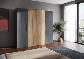 K-HETTICH WinfLine L,P2MS,s dol.ved.,2 závesy P,pravý,antracit