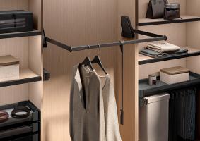 K-KES Conero sklopná tyč 805-988mm, 12kg čierna + zásuvka 168/475 + vetrovka L