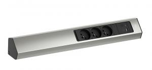 BACHMANN 932.007 Casia 2, 3x230V + 1xUSB A/C imitácia nerezi