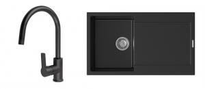 StrongSinks S3 Set drez Zala 860 860x500mm granit čierny + Baterie Loira čierna