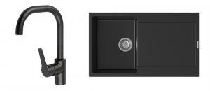 StrongSinks S3 Set drez Zala 860 860x500mm granit čierny + Baterie Garonne čiern