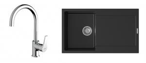 StrongSinks S3 Set drez Zala 860 860x500mm granit čierny + Baterie Rhona chrom