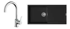 StrongSinks S3 Set drez Zala 1000 1000x500mm granit čierny + Baterie Rhona chrom