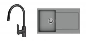 StrongSinks S3 Set drez Zala 860 860x500mm granit šedý + Batéria Loira čierna