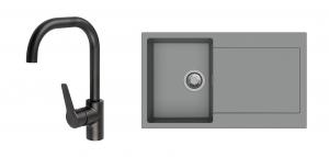 StrongSinks S3 Set drez Zala 860 860x500mm granit šedý + Batéria Garonne čierna