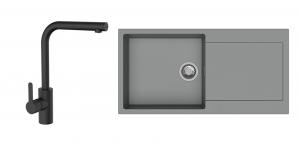 StrongSinks S3 Set drez Zala 1000 1000x500mm granit šedý + Batéria Ipoly čierna