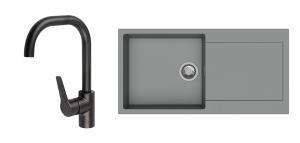 StrongSinks S3 Set drez Zala 1000 1000x500mm granit šedý + Batéria Garonne čiern