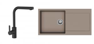 StrongSinks S3 Set drez Zala 1000 1000x500mm granit hnedý + Batéria Ipoly čierna