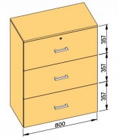 K-BBP Kartotéka typ R3 pre vnútornú šírku 762mm/390mm, výška 1076 mm bez tlmenia