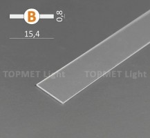 StrongLumio krycia lišta B k LED profilom násuvná transparentná 2000mm