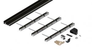 HAWA 52093 Folding Concepta III do puzdra spodný profil pre 3 dvere čierna elox