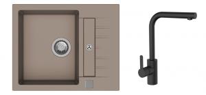 K-StrongSinks S3 Set drez Vardar 615x500mm granit béžová + Baterie Ipoly čierna