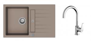 K-StrongSinks S3 Set drez Vardar 780x500mm granit béžová + Baterie Rhona chrom