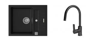 K-StrongSinks S3 Set drez Vardar 615x500mm granit čierny + Bater. Loira čierna