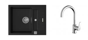 K-StrongSinks S3 Set drez Vardar 615x500mm granit čierny + Baterie Rhona chrom