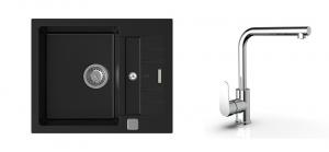 K-StrongSinks S3 Set drez Vardar 615x500mm granit čierny + Bater. Stréva chrom