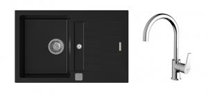 K-StrongSinks S3 Set drez Vardar 780x500mm granit čierny + Baterie Rhona chrom