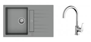 K-StrongSinks S3 Set drez Vardar 780x500mm granit šedý + Baterie Rhona chrom