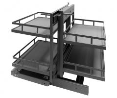 StrongWire rohový mechanizmus, 900mm, s tlmením, pravoľavý, tmavo šedá