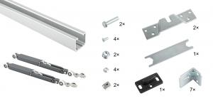 SISCO posuvné interiérové kování sada pro 1 křídlo, vedení 3m, 40kg, 2x tlumič