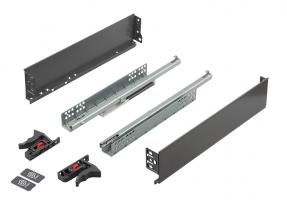 K-StrongMini zásuvka 89/500mm, tlmený čiastočný výsuv 25kg, sivá