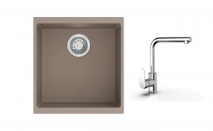 K-StrongSinks S3 Set drez Hron 430x460mm granit béžový + Batéria  Stréva chrom