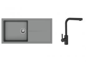 K-StrongSinks S3 Set drez Labe 1000x500mm granit šedá + Batéria Ipoly čierna