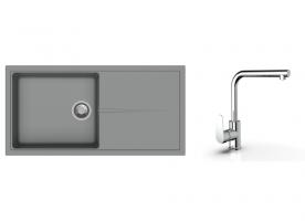 K-StrongSinks S3 Set drez Labe 1000x500mm granit šedá + Batéria Stréva chróm