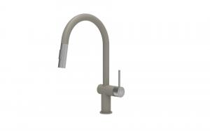 StrongSinks S3 Batéria Neris s vyťahovacou spŕškou tvar U béžová, koncovka