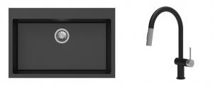 K-StrongSinks S3 Set drez Ipel 780x510mm granit čierny + Batéria Neris čierna