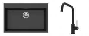 K-StrongSinks S3 Set drez Ipel 780x510mm granit čierny + Batéria Arda čierna