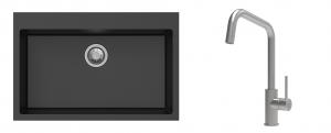 K-StrongSinks S3 Set drez Ipel 780x510mm granit čierny + Batéria Arda nerez