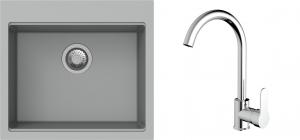K-StrongSinks S3 Set drez Ipel 560x510mm granit šedý + Batéria Seina chróm