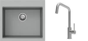 K-StrongSinks S3 Set drez Ipel 560x510mm granit šedý + Batéria Arda nerez