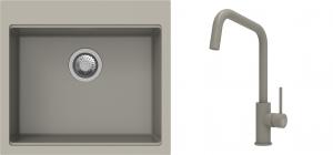 K-StrongSinks S3 Set drez Ipel 560x510mm granit béžový + Batéria Arda béžová