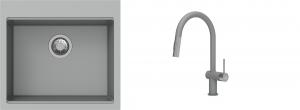 K-StrongSinks S3 Set drez Ipel 560x510mm granit šedý + Batéria Neris šedá